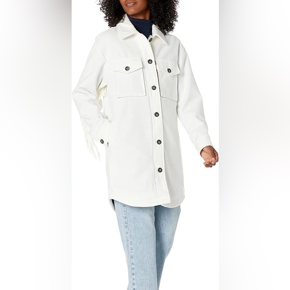 Levi’s Women Light Cream Fringe Fashion Jacket. - Picture 5 of 10
